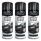 3X Auto Extreme Black Satin Spray Paint 250ml Spray Paint